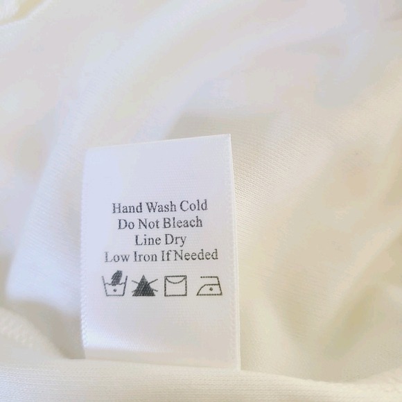 NEW Coldwater Creek Embroidered Lace Cream Stretch V-Neck Long‎ Sleeve Top M - Picture 10 of 13